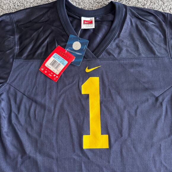 NWT Vintage Nike Michigan Wolverines Braylen Edwards #1 Blue Jersey Women M Y2K - Picture 3 of 8